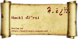Hackl Örsi névjegykártya